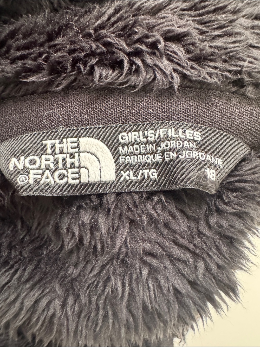 The North Face Kids Osolita Fleece Pile Fuzzy Jacket Coat Full Zip Black Sz XL - Picture 3 of 13